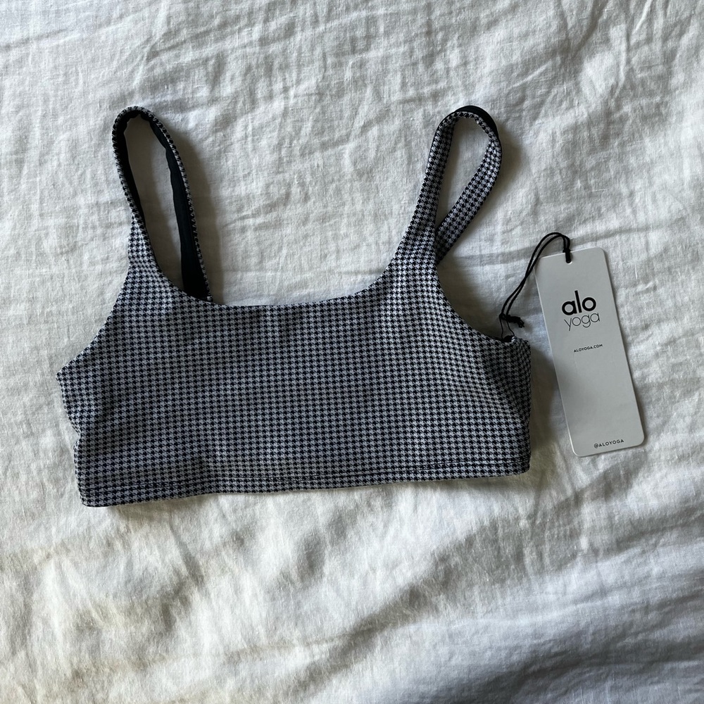 ALO MICRO HOUNDSTOOTH BRA